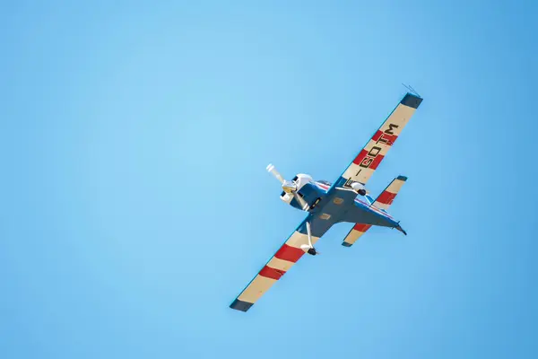 stock image Sarlat-Domme, Dordogne, France - 25th August 2024: A CAP 21 performs aerobatics at the Sarlat-Domme Spectacle Aerien airshow