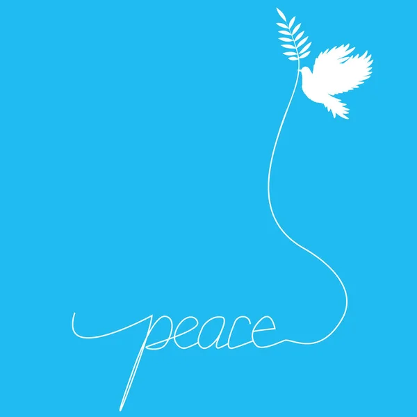 Peace Dove Olive Branch Vector Pigeon Line Art — ストックベクタ