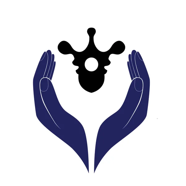 Χειροπρακτική Λογότυπο Σχεδιασμός Διάνυσμα Εικονογράφηση Φροντίδα Ανθρώπινη Ραχοκοκαλιά Λογότυπο Πόνου — Διανυσματικό Αρχείο
