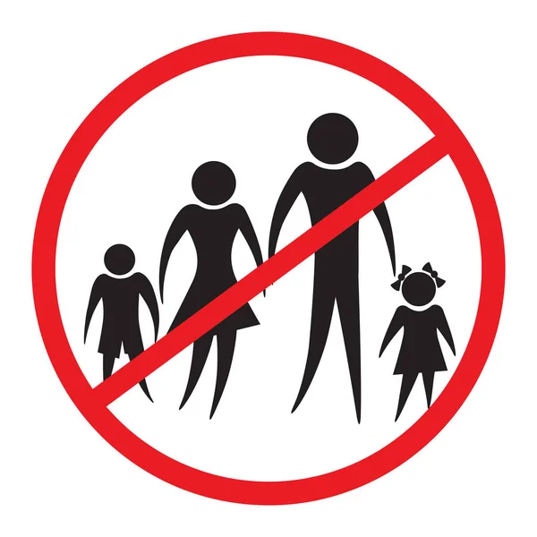 Kein Familienzeichen Kein Vektor Zeichen Für Kinder — Stockvektor