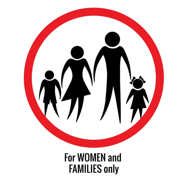 Family Zone Skylt Med Människor Ikon Onle För Familjer Barn — Stock vektor