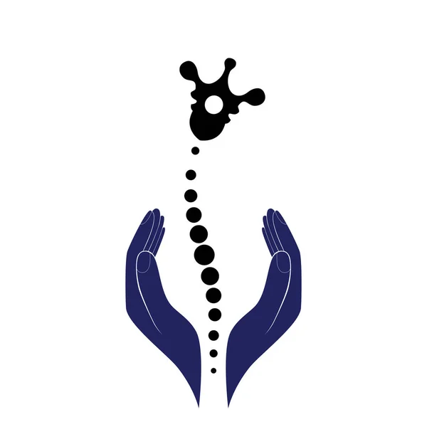 Chiropractic Logo Design Vector Illustration 약자이다 인간의 로고를 돌보는 Spine — 스톡 벡터