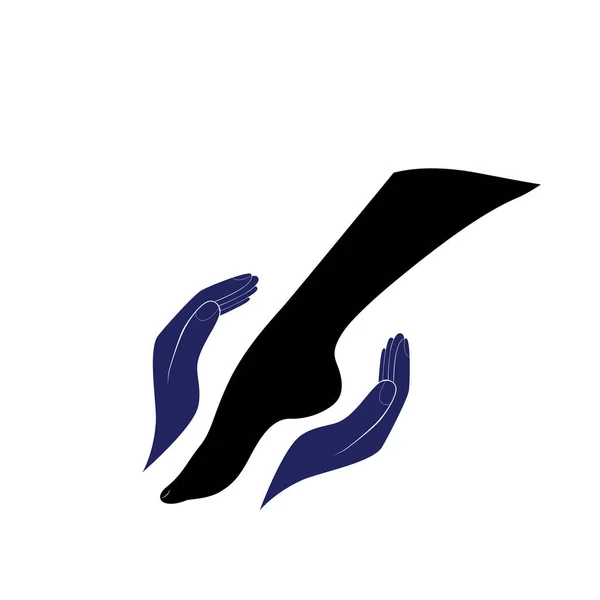 Ayak Ellerle Ilgili Vektör Logosu Ayak Bakımı Alanındaki Şirketler Için — Stok Vektör