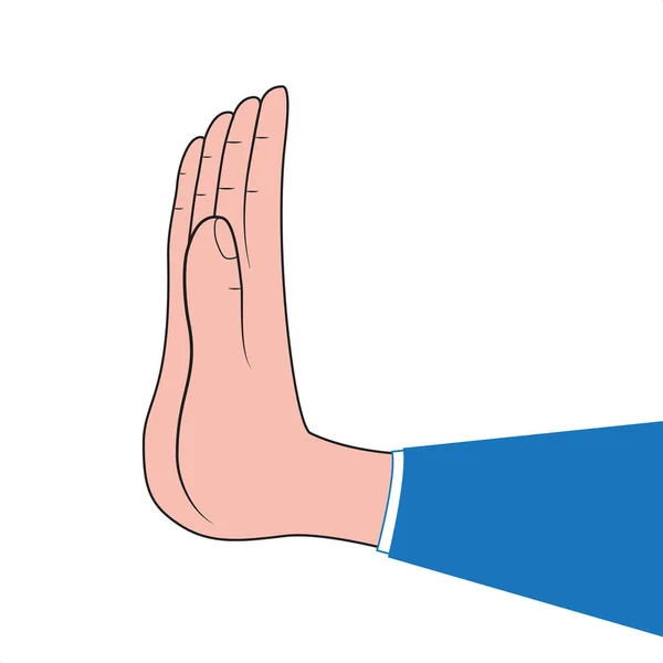 Mano Del Hombre Con Vector Stop Gesture — Archivo Imágenes Vectoriales