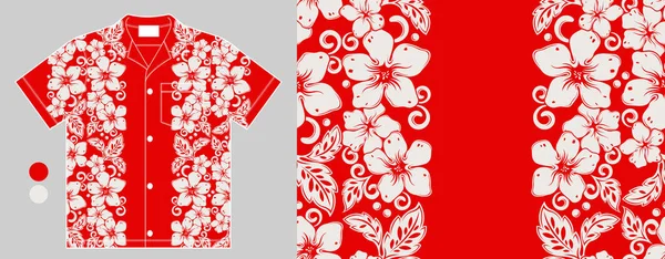 Blume Und Blatt Hawaii Nahtlose Muster Stammesinseln Textilkunst Hand Zeichnung — Stockvektor