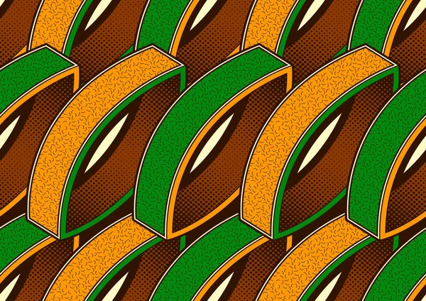 Abstrakter Afrikanischer Nahtloser Musterhintergrund Textilkunst Abstrakte Stammeszeichnung Geometrisches Formbild Sommerliche — Stockvektor