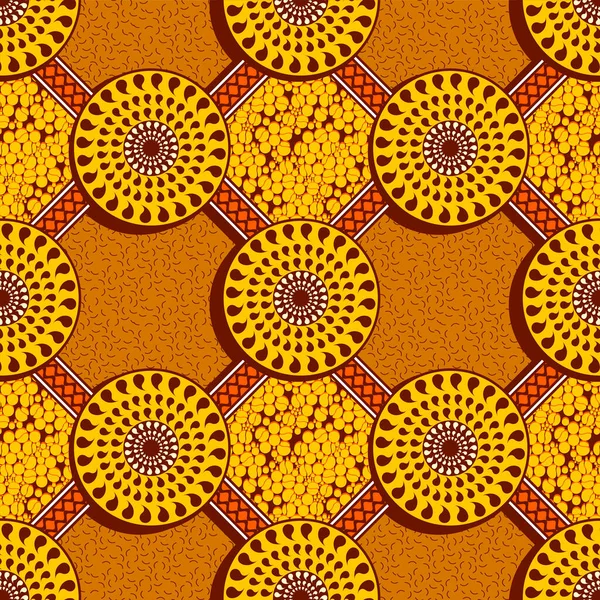 Abstrakte Afrikanische Nahtlose Muster Hintergrund Textilkunst Stammesabstrakte Handzeichnung Geometrie Kreisform — Stockvektor