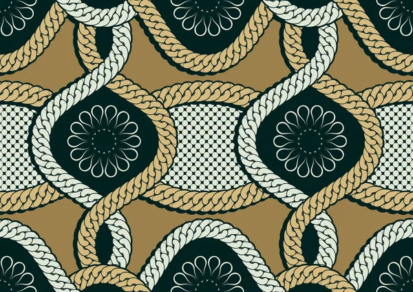 Propletená Šňůra Africký Etnický Vzor Havaj Kmenové Textilní Umění Ručně — Stockový vektor