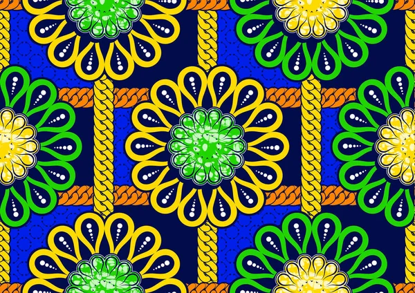 Африканский Абстрактный Цветочный Узор Фон Цветочная Печать Текстильное Искусство Племенной — стоковый вектор