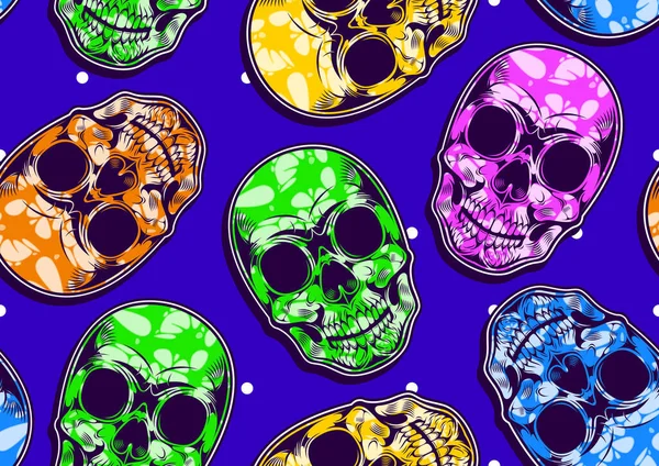Africa Skull Patterns Background Abstrait Bone Background Print Textile Art — Image vectorielle