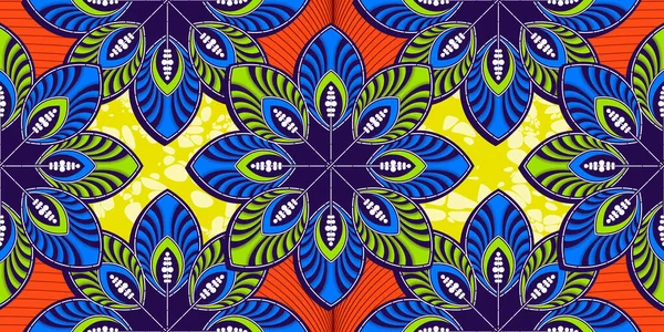 Abstraite Feuille Africaine Motif Fond Art Textile Tribal Abstrait Dessiner — Image vectorielle