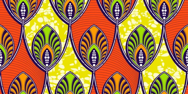 Soyut Yaprak Afrika Desenli Arka Plan Tekstil Sanatı Kabile Soyut — Stok Vektör