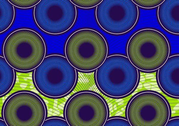 抽象的なアフリカのパターンの背景 円の形で葉 テキスタイルアート 部族抽象手描き ハワイの夏のファッションアートワーク用生地プリント スカーフ ショール カーペット バッグ — ストックベクタ