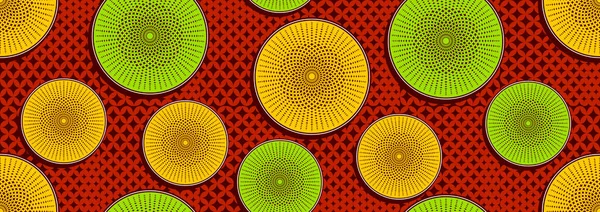 Cercle Motif Africain Pois Forme Cercle Lignes Art Textile Dessin — Image vectorielle