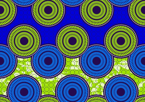 Abstrakter Afrikanischer Musterhintergrund Blätter Kreisform Textilkunst Abstrakte Stammeszeichnung Hawaiianische Sommermode — Stockvektor