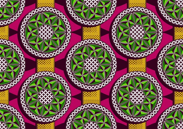 Çember Afrika Desenli Arka Plan Tekstil Sanatı Kabile Soyut Çizimi — Stok Vektör
