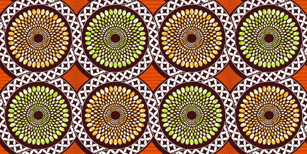 Cercle Motif Africain Fond Art Textile Dessin Main Abstrait Tribal — Image vectorielle