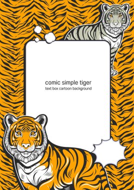 komik basit kaplan şablonu, metin kutusu karikatür arkaplan tasarımı, pop sanat çizimi, dikey boyut.