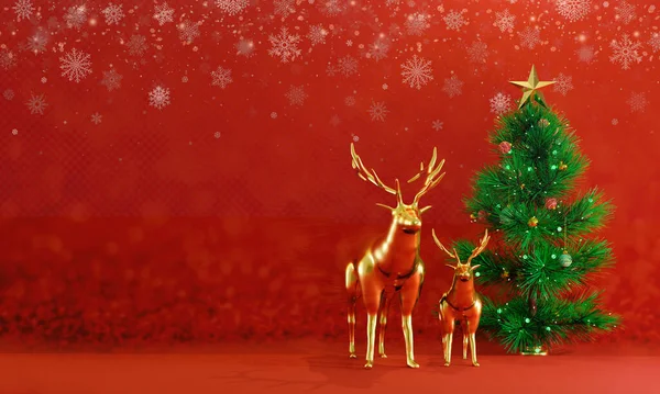 Frohe Weihnachten Und Neujahr Hintergrund Rendering Neujahr Und Weihnachten Hintergrund — Stockfoto
