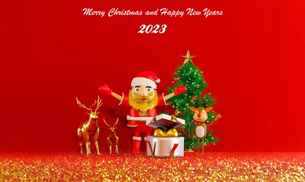 Feliz natal e feliz ano novo 2023 banner de vista superior