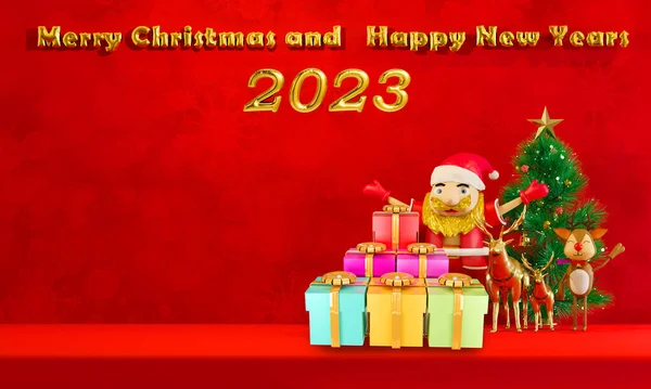 Merry Christmas New Year Background Rendering New Year Christmas Background — Stock Photo, Image