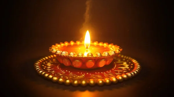 Diwali Indiana Deepavali Hindu Festival Luzes Feriado Cartão Modelo Generativa — Fotografia de Stock