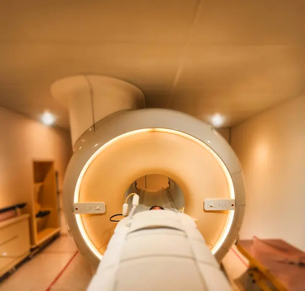 Patient Lies Comfortably Mri Scanner Undergoing Relaxing Mri Scan Assess Royalty Free Stock Images