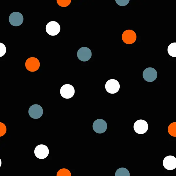Polka Dot Seamless Pattern. Circles ornament Digital Paper. Dots background. Polka Dot on Black Background.
