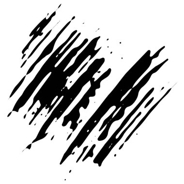 Grunge Hand Boya Vuruşu. Fırça Çizimi Çizimi. Grunge Boya Fırçası. Logo Tasarım Şablonu. Siyah Grunge Şekilleri.