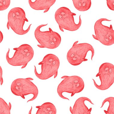 El Çizimi Cadılar Bayramı Arkaplanı. Renkli Kalemler Tarafından Çizilmiş Hayaletli Kusursuz Cadılar Bayramı Şablonu.