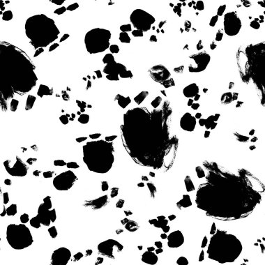 Suluboya lekeli soyut dijital kağıt. Beyaz Arkaplanda El Çizimi Siyah Sıçrama.