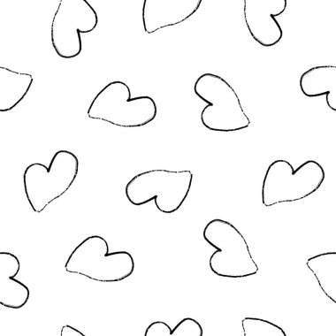 Renkli Kalpsiz Geçmişi. Renkli Kalemler tarafından çizilmiş El Çizimi Kalpler Dijital Kağıt. Sevgililer Günü için Basit Kalp Şablonu.