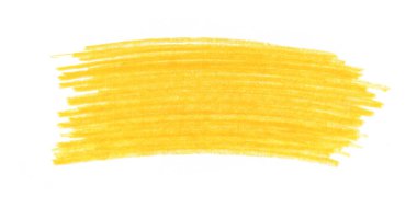 Sarı Balmumu Boya Kalemi Vuruşları beyaza izole edildi. El yapımı Pastel Tebeşir Çizgili Arka plan. Çocuklar El Boyama Doku Tasarımı Elementi.