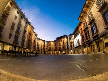 Plaza Belediye Başkanı, Graus, Aragon, İspanya Neoklasik Resim Meydanı, Graus, Huesca İspanya