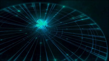 Dijital veri ızgarasını mavi tonlarda göster