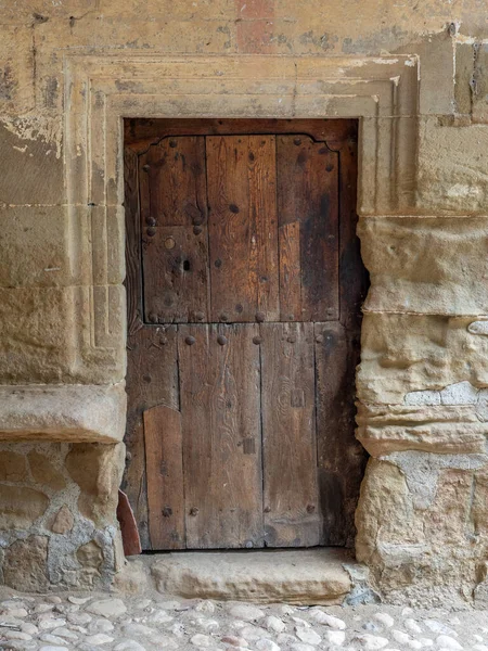 Дерев Яні Двері Церкви Середньовічному Селі Провінції Кадіс — стокове фото