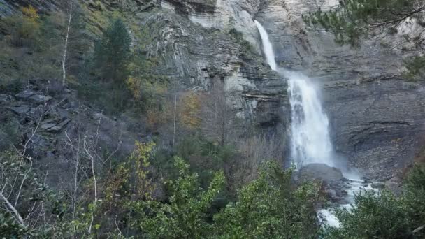 Sorrosal Wasserfall Broto Pyrenäen Huesca Provinz Aragon Spanien — Stockvideo