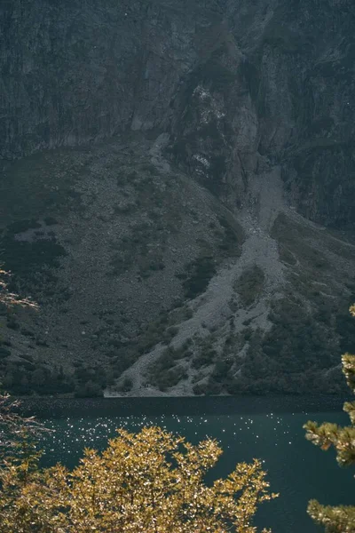 Krása Přírody Konceptu Pozadí Fantastické Panorama Tatranských Hor Jezera Tyrkysovou — Stock fotografie