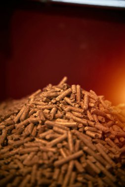 Isıtma sobası ve ahşap topaklar