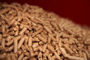 Ahşap pelet makro. Yenilenebilir ve sürdürülebilir yakıt