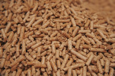 Ahşap pelet makro. Yenilenebilir ve sürdürülebilir yakıt