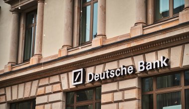 Germany, Berlin- December 25, 2022. Business in Germany. Exterior of Deutsche bank. Banking industry sign.