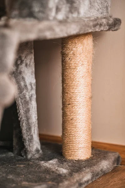 Scratching Post Close Modern Furniture Animals Sharpen Claws — Stock Photo, Image
