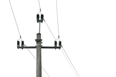 İzole güç direği ve elektrik hatları