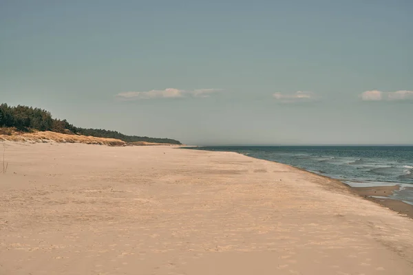 Huzurlu Sabah Mutluluğu Huzurlu Baltık Denizi Kıyısı Bekliyor Tatilin Özünü — Stok fotoğraf