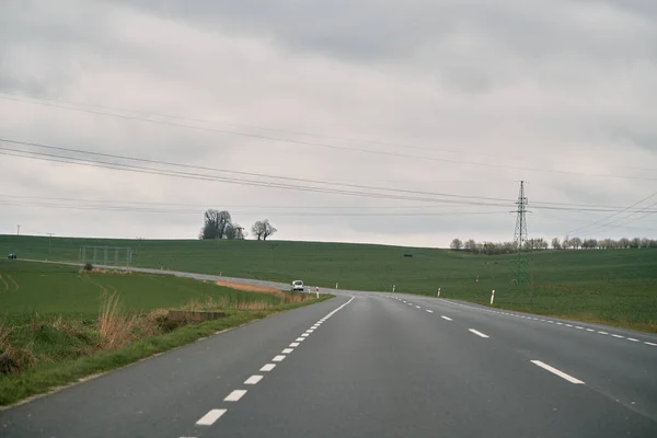 Multi Lane Highway Road Road Markings White Paint Asphalt Empty — Stock Photo, Image