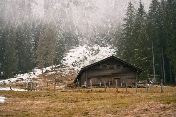 Het Verkennen Van Een Bergdorp Majestueuze Zwitserse Alpen Genesteld Een — Stockfoto