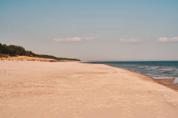 Huzurlu Sabah Mutluluğu Huzurlu Baltık Denizi Kıyısı Bekliyor Tatilin Özünü — Stok fotoğraf