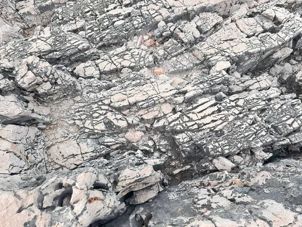 Vlhké Kamenné Pobřeží Pobřeží Textury Grungy Weathered Abstract Texture Gray — Stock fotografie
