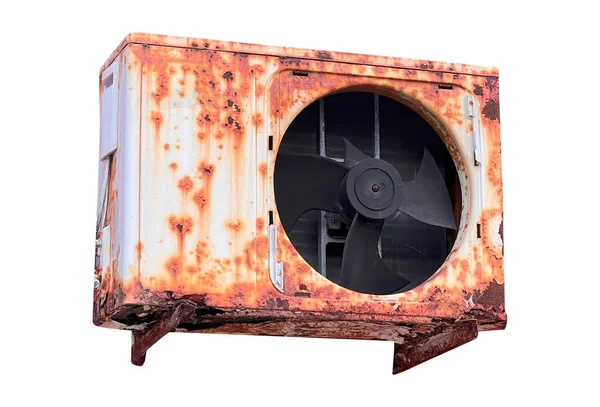 旧生锈的空调室外单元 — 图库照片